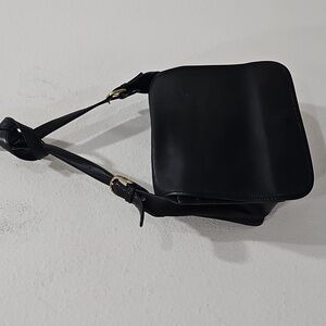Vintage Coach Patricia's Legacy Crossbody Saddle Flap Bag  Black Leather USA
